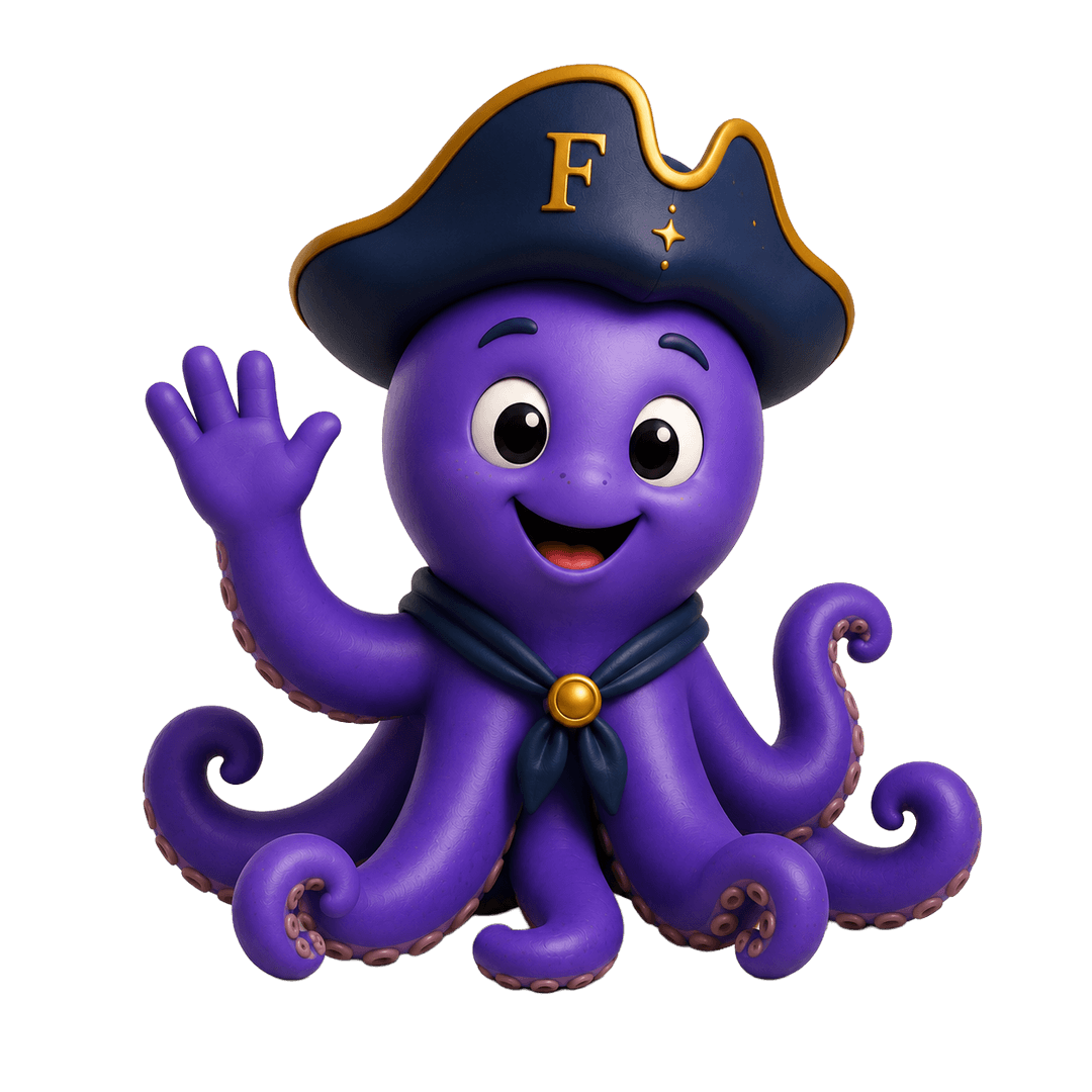 Figaro, the Figaro mascot, waving hello